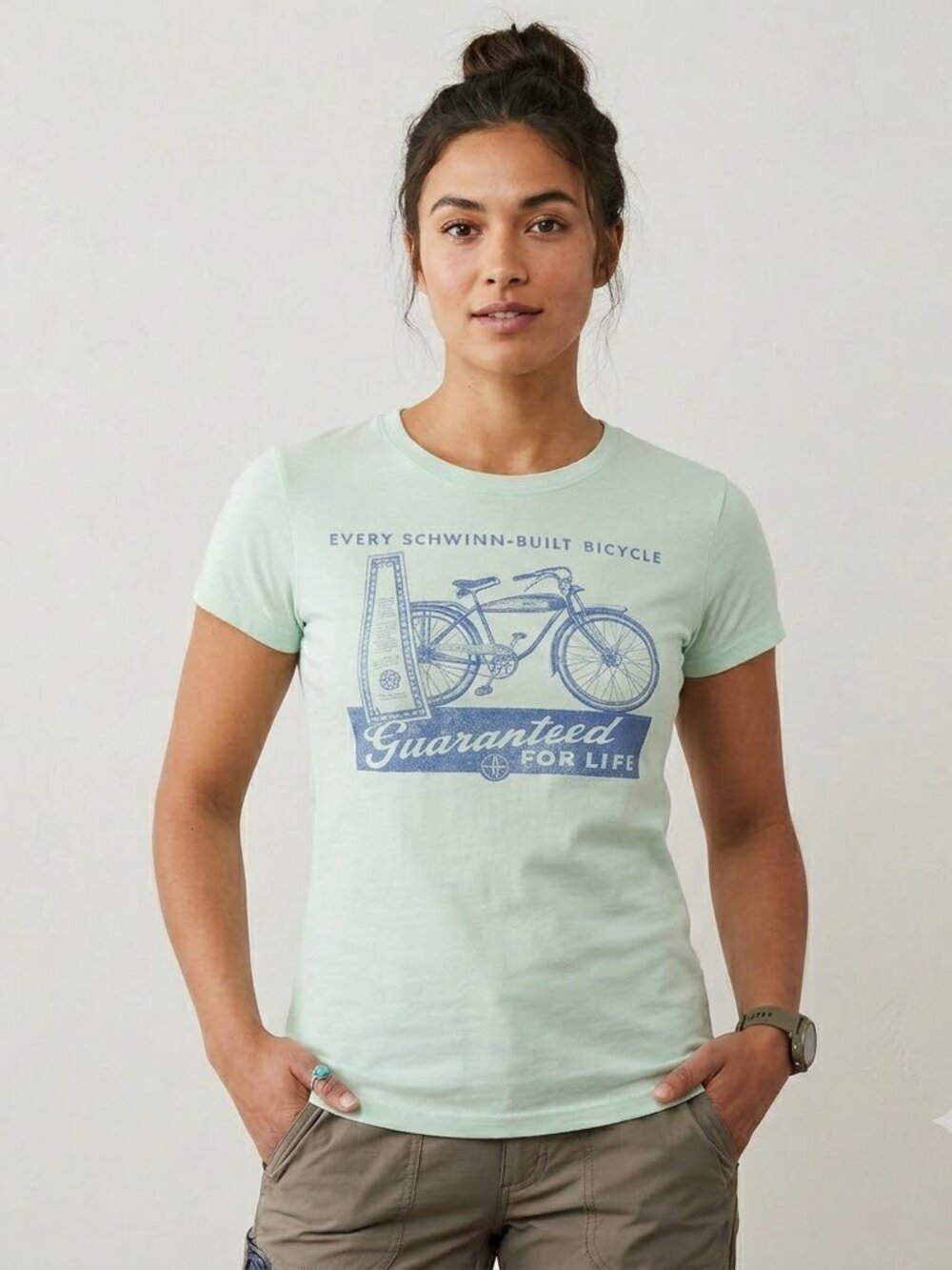 Schwinn bike teal graphic t-shirt size large (juniors)